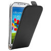 Sleep/Wake Vertical Leather Flip Case for Samsung Galaxy S4 - Black