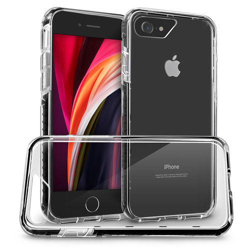 Orzly Fusion Frame Bumper Case for Apple iPhone 8 / 7 / SE (2nd Gen) - Black / Clear