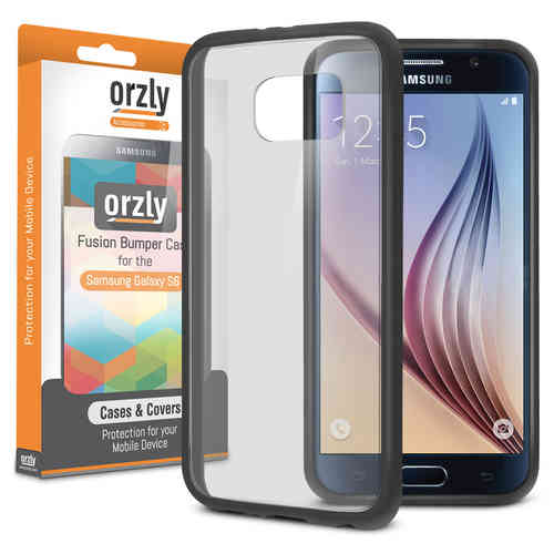 Orzly Fusion Bumper Case for Samsung Galaxy S6 - Black (Clear)