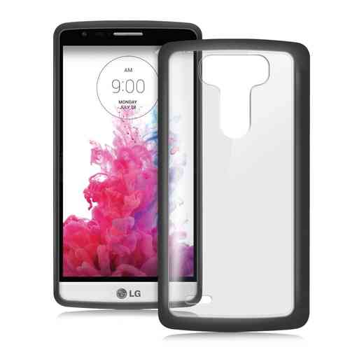 Orzly Fusion Bumper Case for LG G3 Beat - Black (Clear)