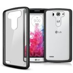 Orzly Fusion Frame Tough Bumper Case for LG G3 - Black (Clear Back)