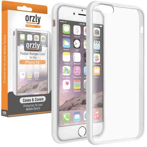 Orzly Fusion Frame Bumper Case for Apple iPhone 6 / 6s - White (Clear)