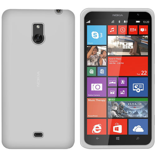 Orzly Flexi Gel Case for Nokia Lumia 1320 - Smoke White (Gloss)