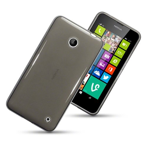 Orzly Flexi Case for Nokia Lumia 630 / 635 - Smoke Black (Gloss)