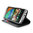 Orzly Leather Wallet Case & Card Holder Pouch for HTC One Mini 2 - Black