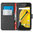 Orzly Leather Wallet Flip Case for Motorola Moto E 2nd Gen - Black