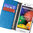 Orzly Leather Wallet Case & Card Pouch for Motorola Moto E (1st Gen) - Blue