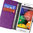 Orzly Leather Wallet Case & Card Pouch for Motorola Moto E (1st Gen) - Purple