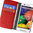 Orzly Leather Wallet Case & Card Pouch for Motorola Moto E (1st Gen) - Red