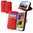 Orzly Leather Wallet Case & Card Pouch for Motorola Moto E (1st Gen) - Red