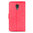 Orzly Leather Wallet Case & Card Pouch for Motorola Moto G (2nd Gen) - Red