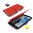 Orzly Leather Wallet & Card Holder Pouch Case for Google Nexus 6 - Red