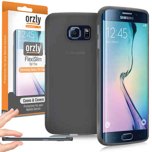 Orzly Flexi Slim Case for Samsung Galaxy S6 Edge - Smoke Black (Matte)