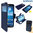 Sonivo Sneak Peak Wallet Case for Samsung Galaxy Mega 6.3 - Blue