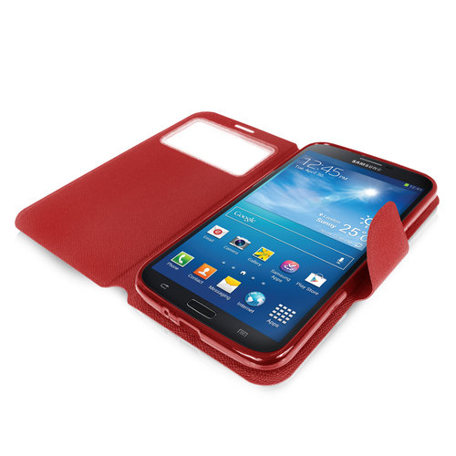 Sonivo Sneak Peak Wallet Case for Samsung Galaxy Mega 6.3 - Red