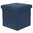 Present Time Foldable Foot Rest Stool / Storage Cube - Blue (Felt)