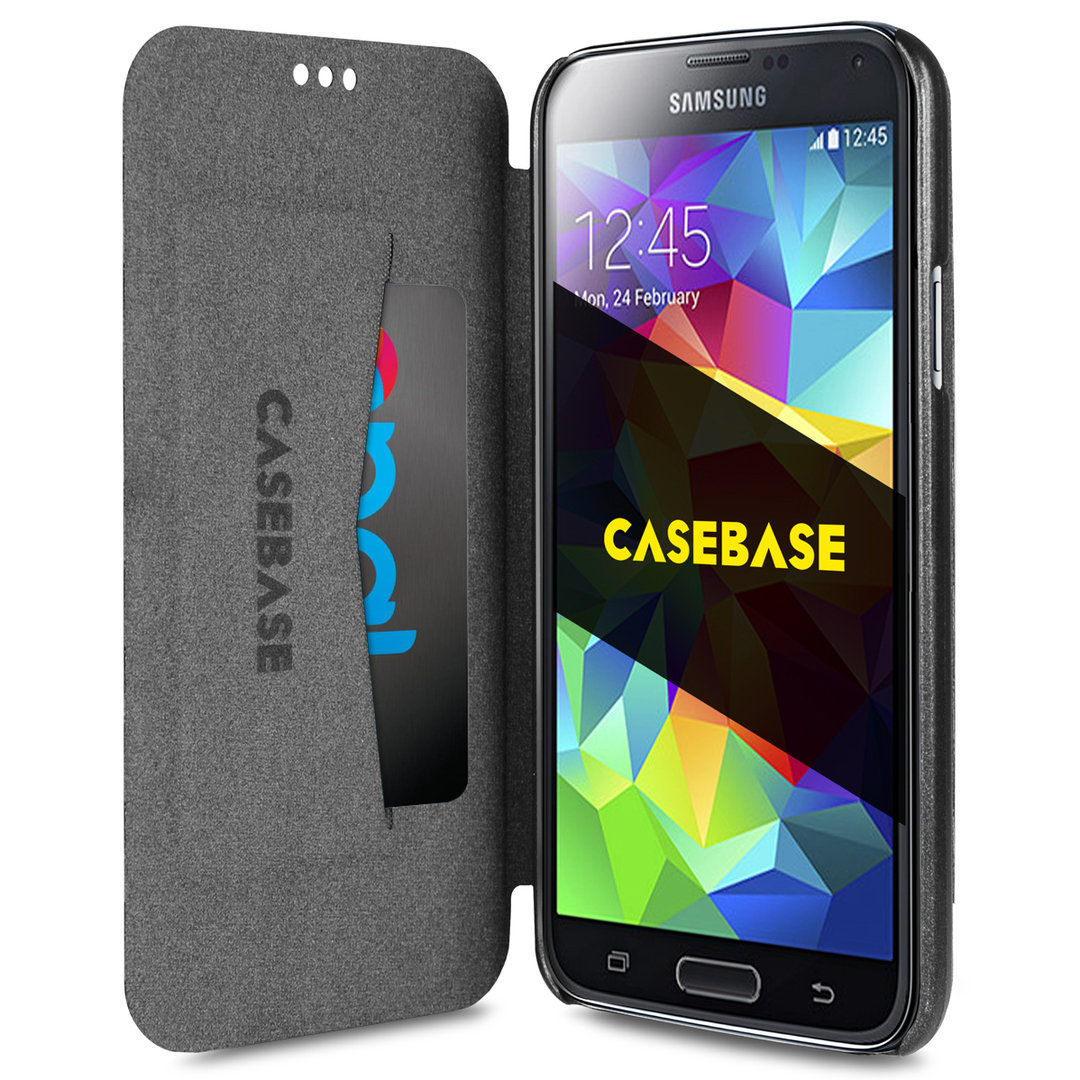 conjunctie Effectiviteit Chromatisch CaseBase Slim Wallet Case - Samsung Galaxy S5 (Black)