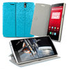 Orzly Textured Pattern Flip Case & Stand for OnePlus One - Light Blue