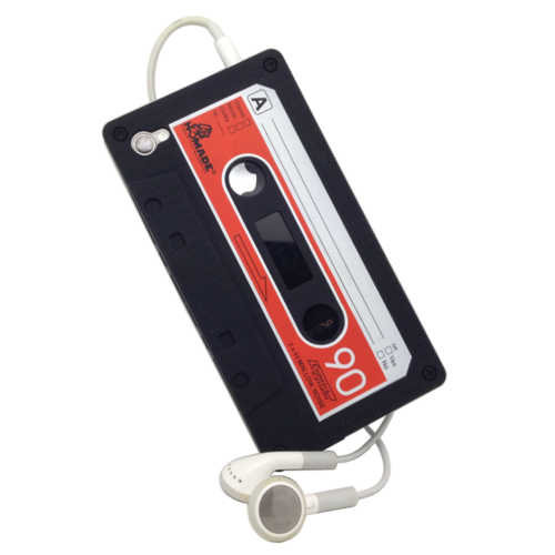 Retro Cassette Tape Case for Apple iPhone 4 / 4s - Black