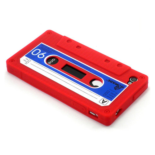 Retro Cassette Tape Case for Apple iPhone 4 / 4s - Red