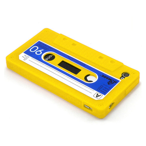 Retro Cassette Tape Case for Apple iPhone 4 / 4s - Yellow