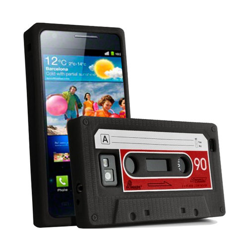 Retro 80s Cassette Tape Case for Samsung Galaxy S2 - Black