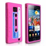 Retro 80s Cassette Tape Case for Samsung Galaxy S2 - Pink