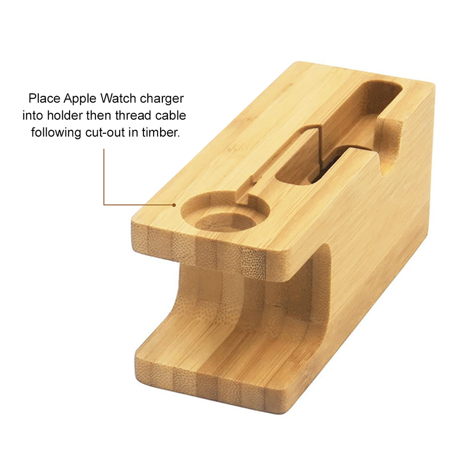 Bamboo apple watch stand sales