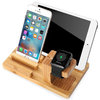 (3-in-1) Bamboo Wooden Desktop Docking Station for Apple Watch / iPhone / iPad / Pencil