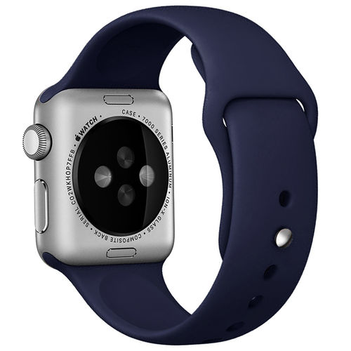 Rubber Sport Band (Pin & Tuck) Strap for Apple Watch 42mm / 44mm / 45mm / Ultra 49mm - Blue