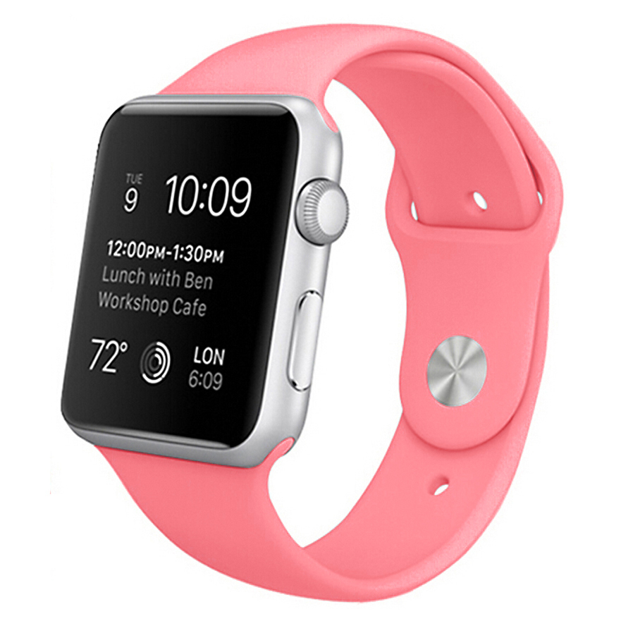 Rubber Sport Band for Apple Watch 46mm Ultra 49mm Pink
