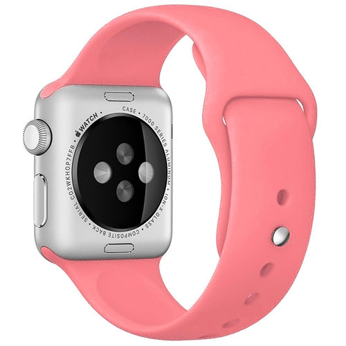 Rubber Sport Band (Pin & Tuck) Strap for Apple Watch 42mm / 44mm / 45mm / Ultra 49mm - Pink
