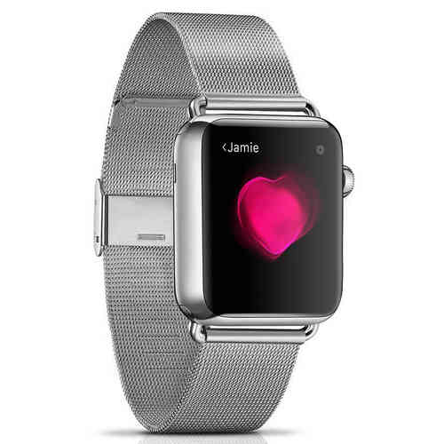 Replacement Milanese Stainless Steel Band for Apple Watch 42mm / 44mm / 45mm - Silver
