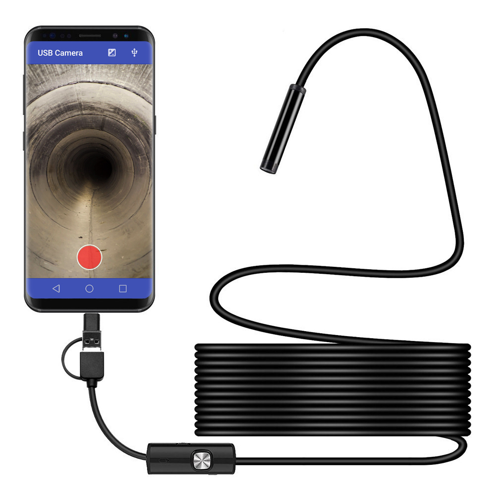 3-in-1 Waterproof USB-C Endoscope Inspection Camera Cable (5m)