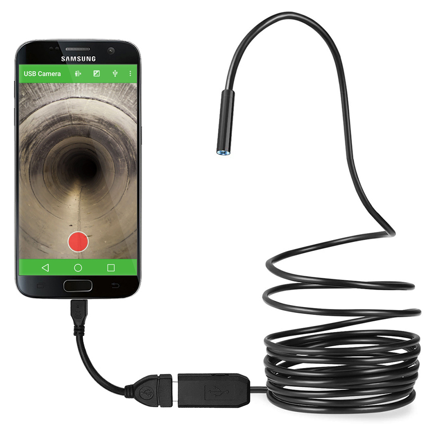 Erhvervelse organ bruge 2m Waterproof Micro USB Endoscope Inspection Camera Cable