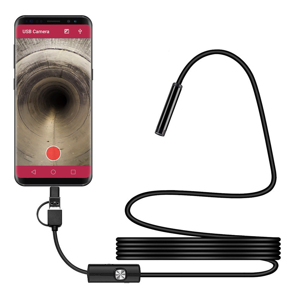 3-in-1 Waterproof USB-C Endoscope Inspection Camera Cable (2m)