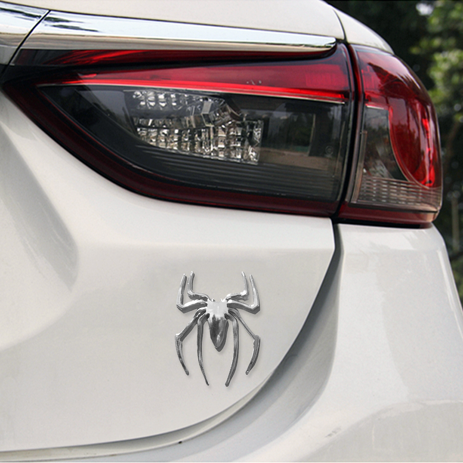 Spider-Man Superhero Logo Car Chrome Badge (Silver)