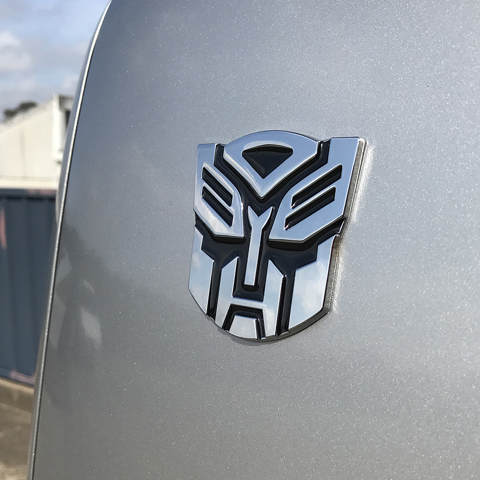 NEW Chrome Autobot Transformers Emblem Badge Stick CS1# 