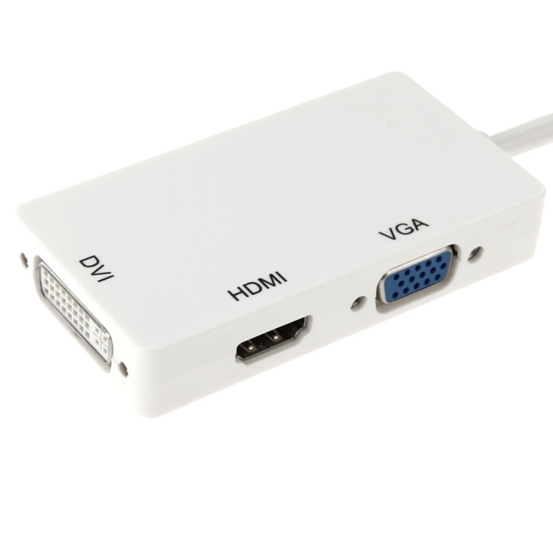Mini DisplayPort to HDMI / VGA / DVI Adapter Cable (White)