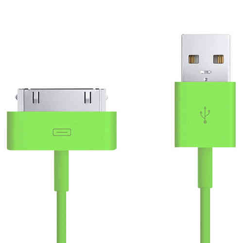 1m 30-pin to USB Data Charging Cable for iPhone & iPad - Green