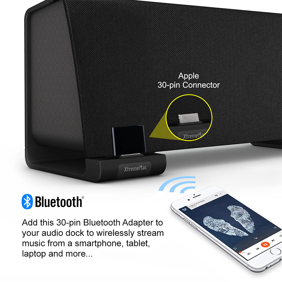 30 Pin Bluetooth Audio Receiver Adapter For Dock Car Stereo