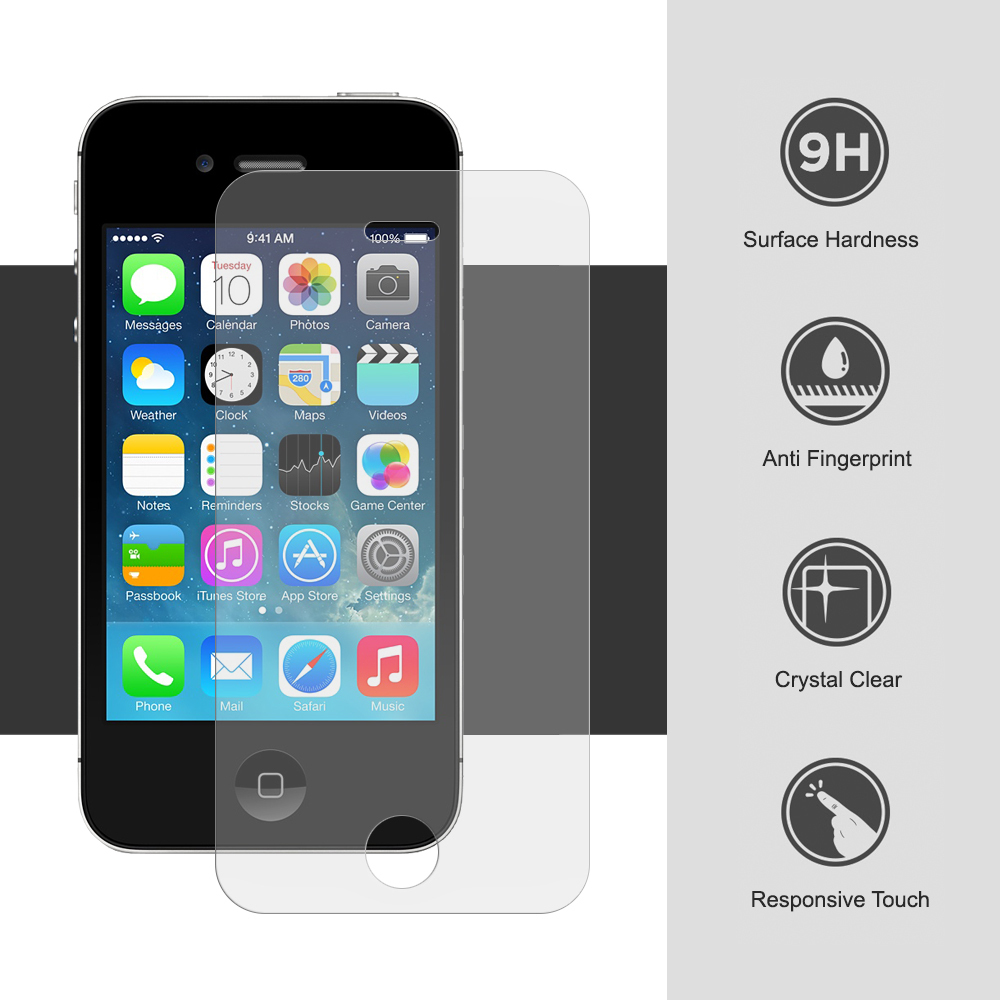Iphone 4s tempered best sale glass black