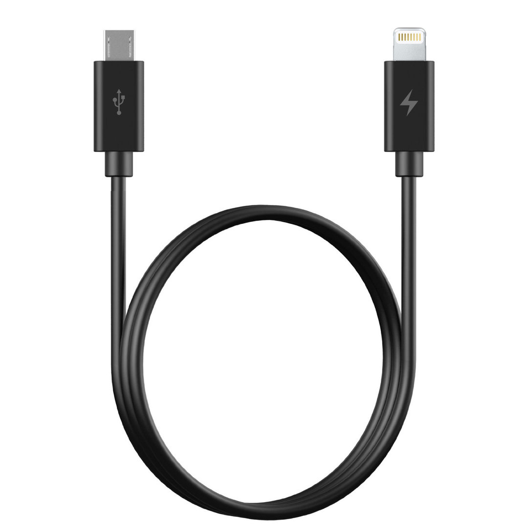 Lightning to Micro USB Charging Cable - iPhone / iPad (Black)