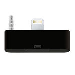Lightning to 30-Pin Audio Adapter Jack for Apple iPhone 5s / 5c / SE - Black