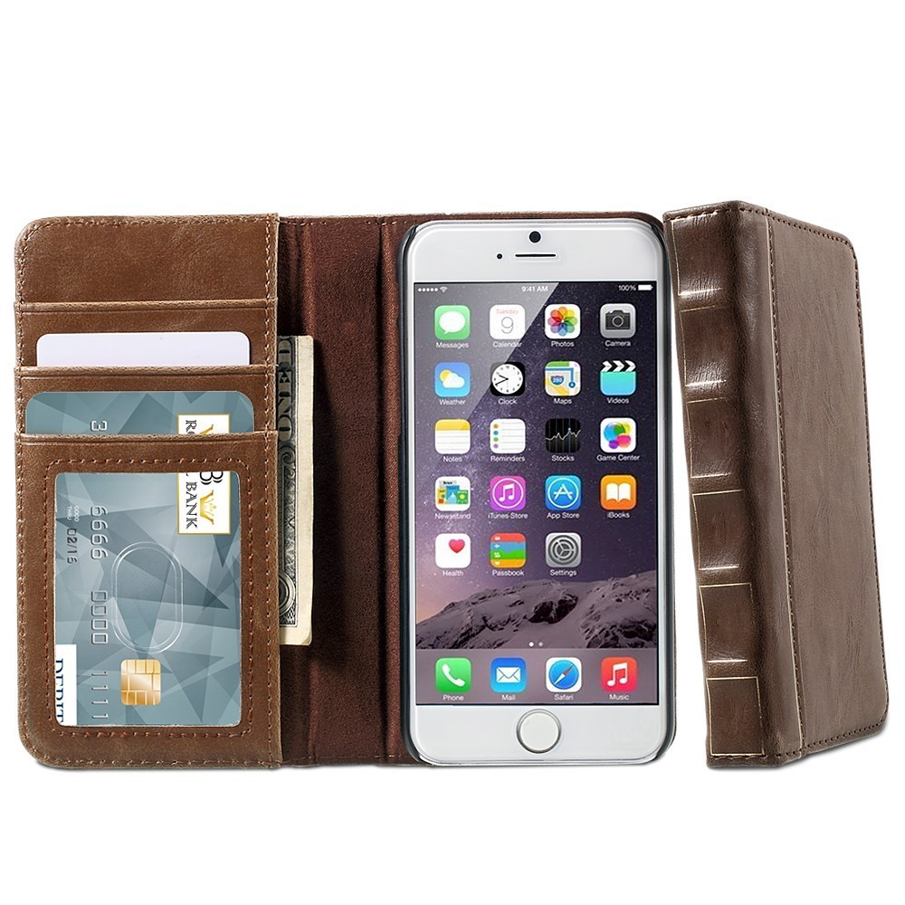 Antique Book Leather Wallet Case Apple iPhone 6s (Brown)