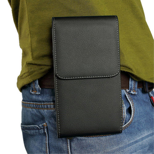 Executive (Small) Vertical Leather Pouch / Belt Clip Case for Mobile Phone