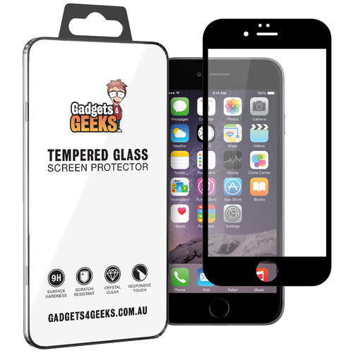 Full Coverage Tempered Glass Screen Protector for Apple iPhone 6 / 6s - Black