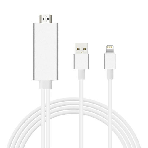 Lightning to HDMI 1080P HD Adapter TV Cable (1.8m) for iPhone / iPad - White