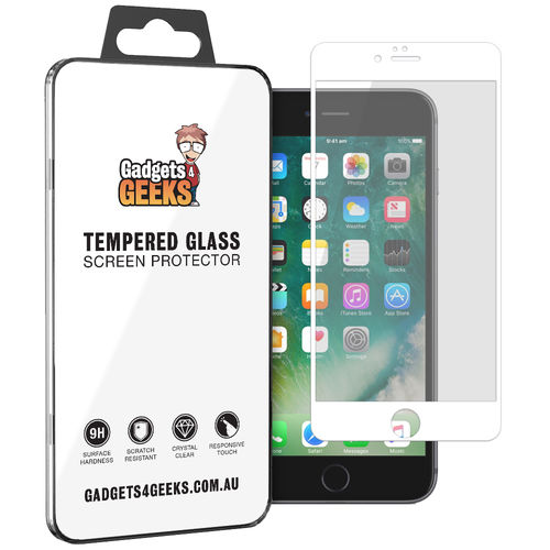 Full Coverage Tempered Glass Screen Protector for Apple iPhone 6 Plus / 6s Plus - White
