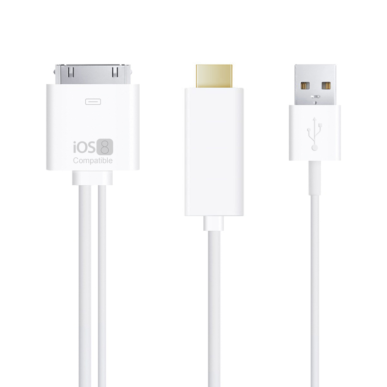 30 Pin to HDMI Adapter HD TV Cable Apple Pad iPhone